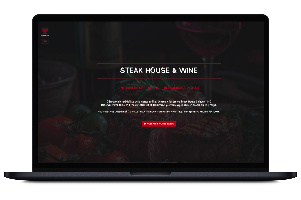 site web template steak house & wine